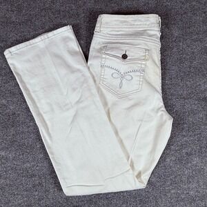 Vintage Y2k Jordache White Bootcut Jeans Size 12 Pocket Detail Embellished Denim